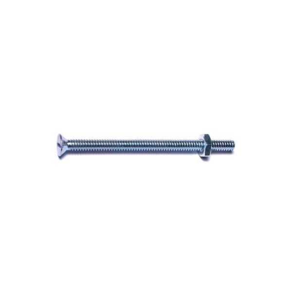 Midwest Fastener #10-24 x 3 in Slotted Flat Machine Screw, Zinc Plated Steel, 30 PK 60948 - main